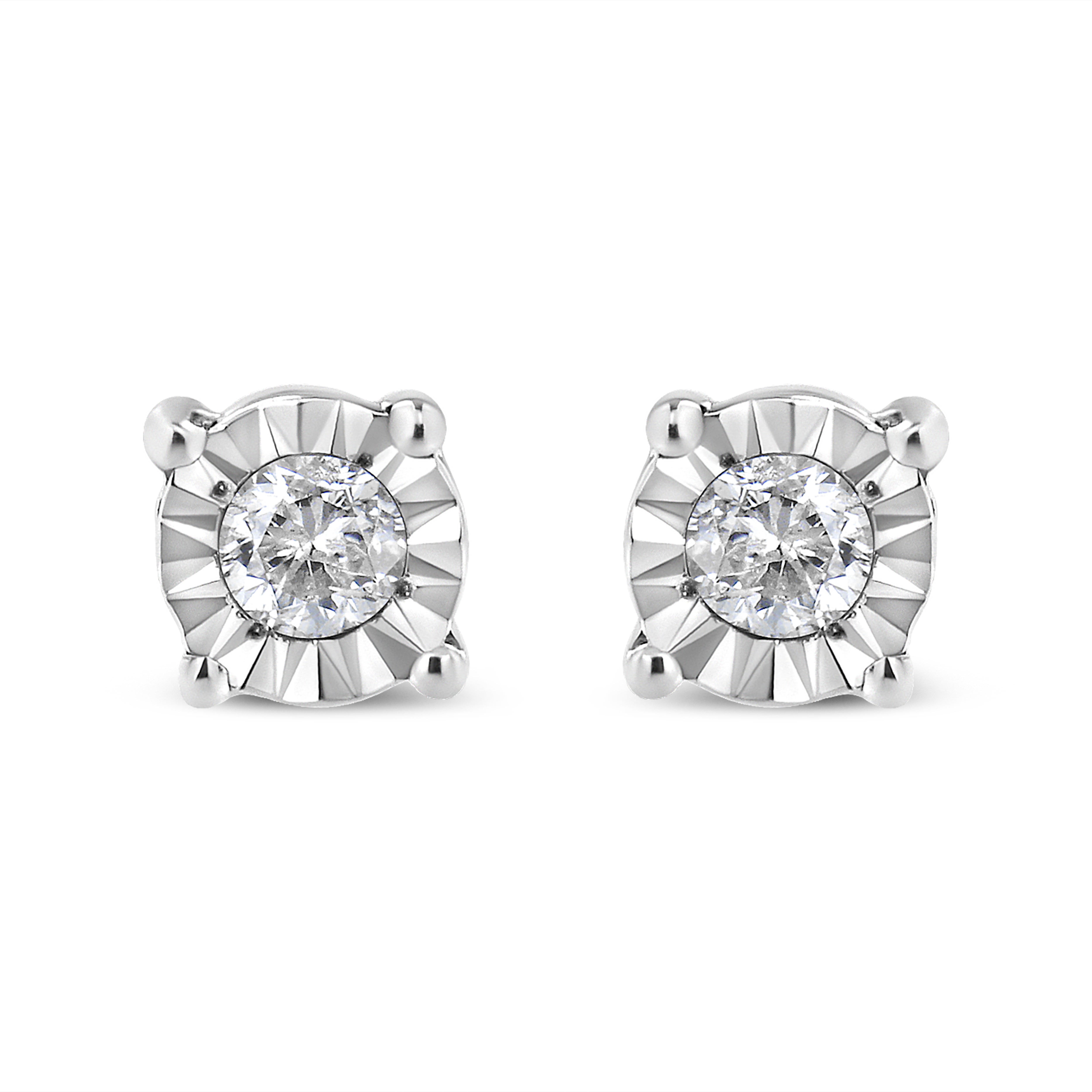 Diamond Stud Earring In Sterling Silver | Marketplace | 1800Flowers