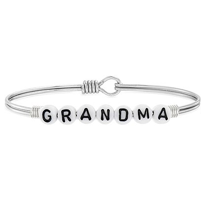 Grandma Letter Bead Bangle Bracelet
