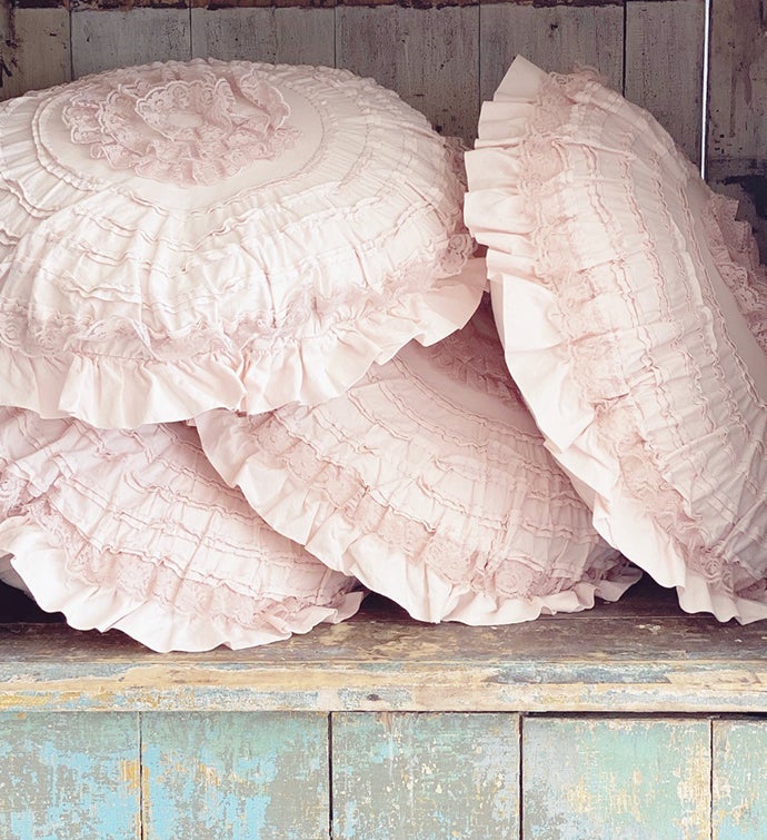 Petticoat Round Cotton Pillow   Pink