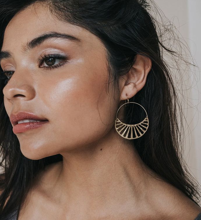 Rajani Earrings - Crescent Hoop