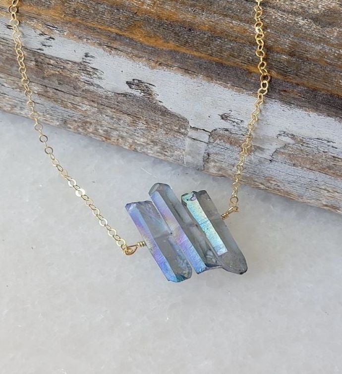 3 Mystic Grey Qtz Crystal Pendant Necklace | Marketplace | 1800Flowers
