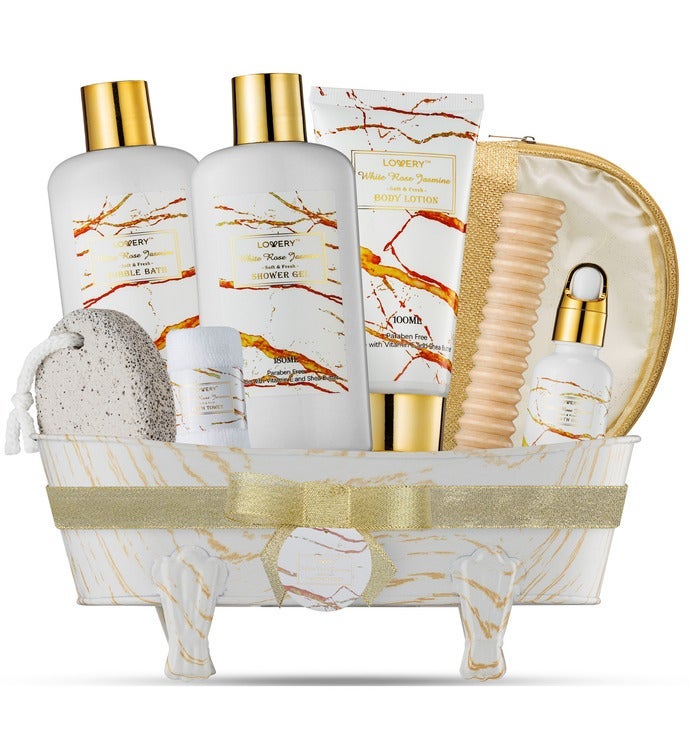 Bath & Body Gift Set   White Rose Jasmine Spa Kit