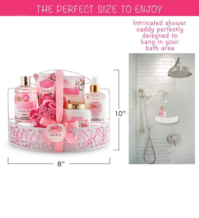 Home Spa Gift Basket - Wild Rose & Raspberry Leaf Scent