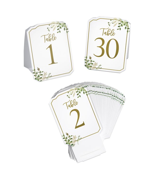 Lillian Rose Botanical Greenery Table Number Tent Cards 1 30