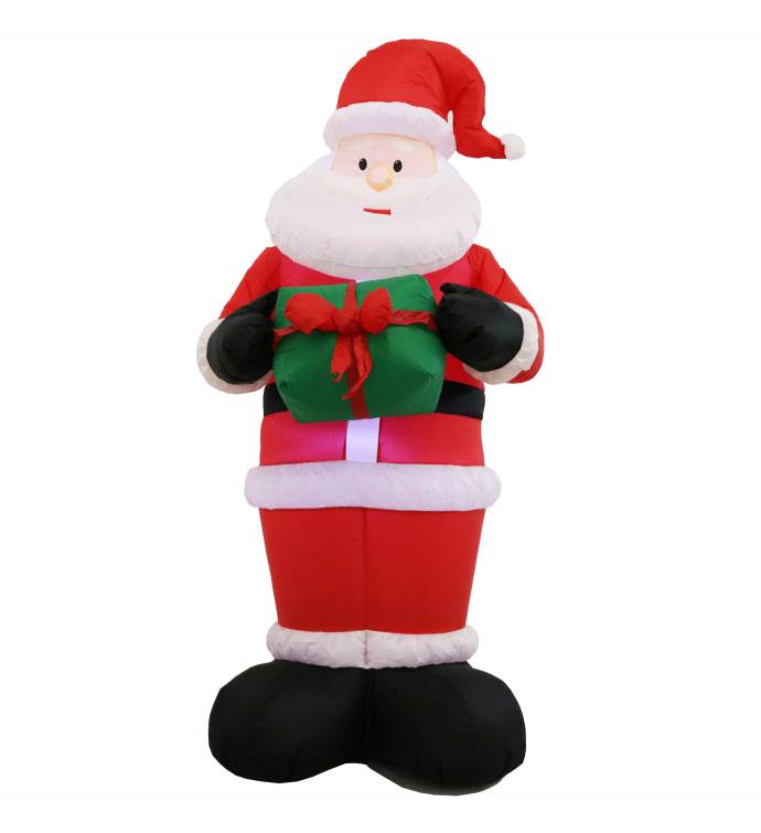 Inflatable Christmas Decoration   6 foot Santa Claus With Gift