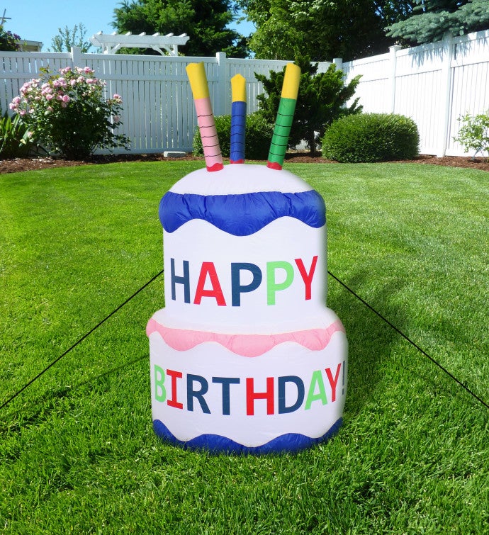 Large Inflatable Outdoor Decoration - Happy Birthday Cake