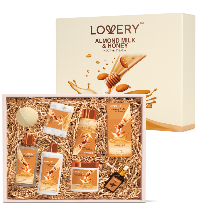 Lovery Almond Milk & Honey Spa - With Handmade Oatmeal Soap & More