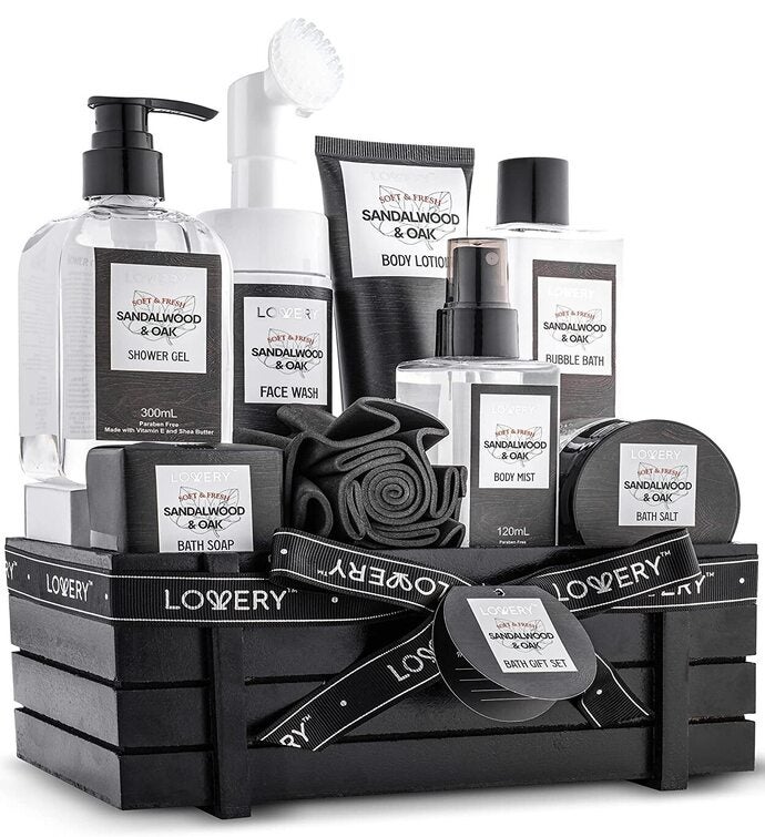 Home Luxury Spa Kit For Men   Sandalwood & Oak Bath Gift Set