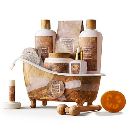 French Coconut Bath And Body Relaxation Fathers Day Gift Basket, 13 Piece