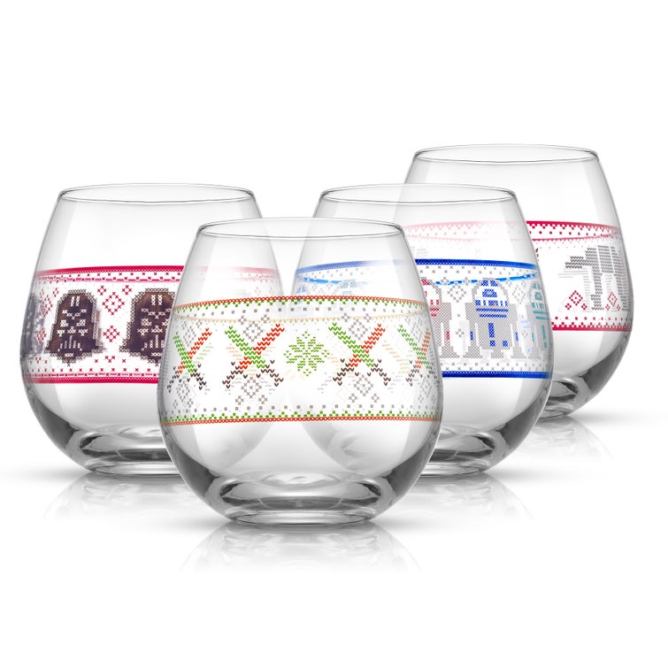 Star Wars 2021 JoyJolt Limited Edition Drinking Glasses Ugly Sweater  Collection