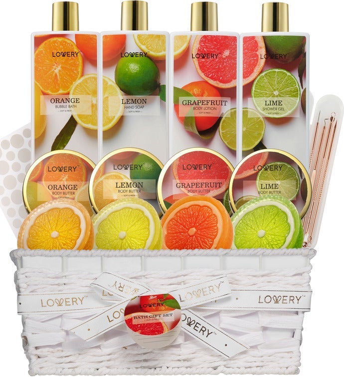 Bath Gift Baskets For Men   Citrus Care Package Spa Set