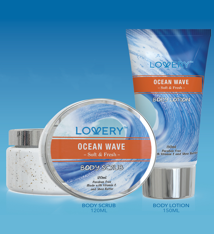 Bath & Body Spa Gift Baskets - Ocean Wave In Heart Jeweled Holder - 11pc