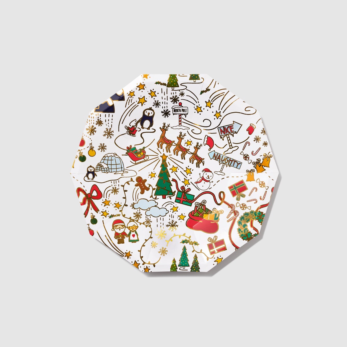 North Pole Large Plates  10 Per Pack