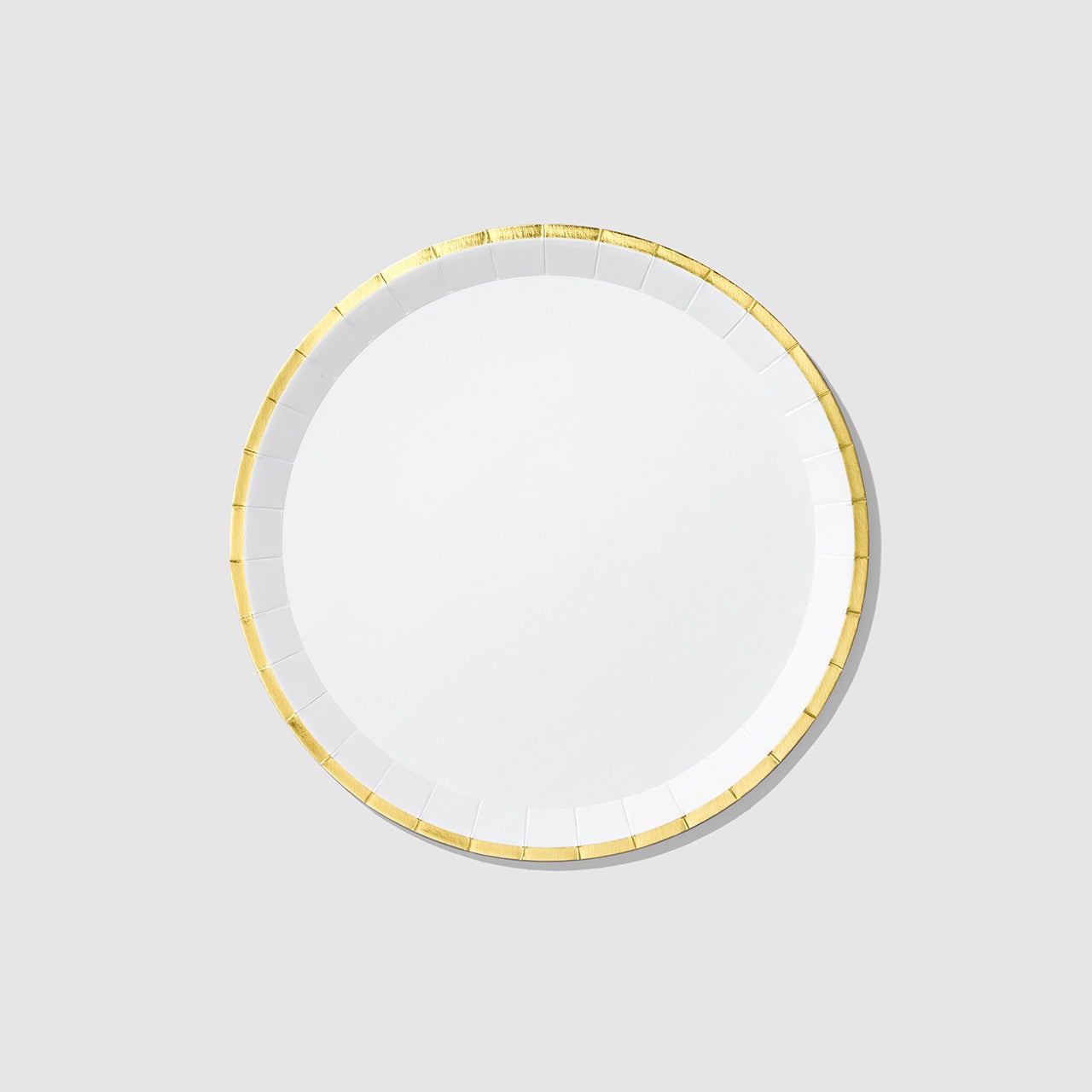 White And Gold Classic Large Plates  10 Per Pack