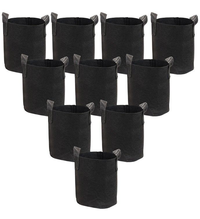 10-pack Garden Grow Bags With Handles - Non-woven Fabric