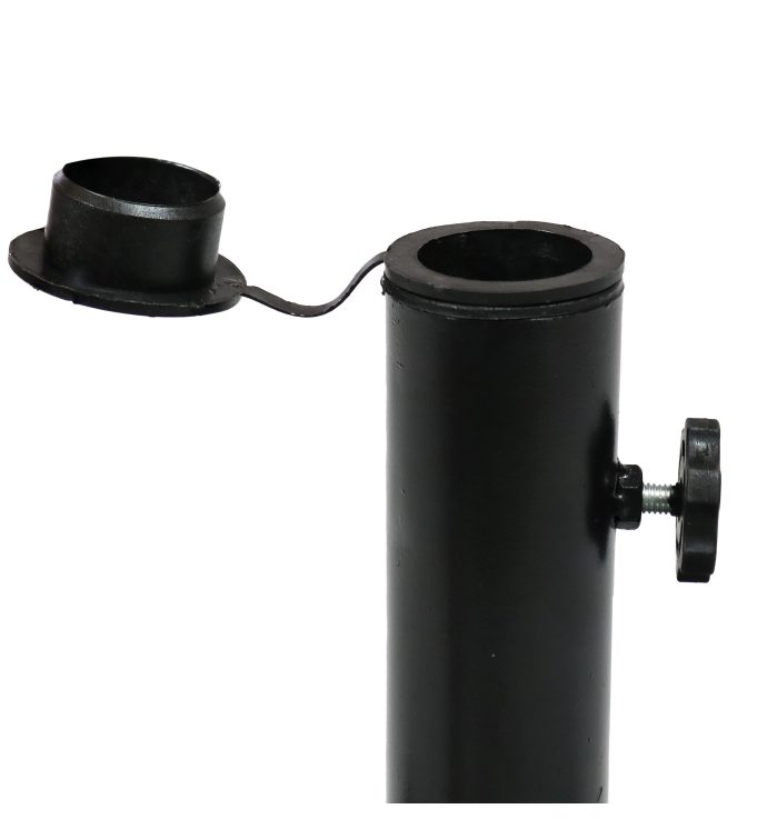 22" Square Patio Umbrella Base Stand Holder Cast Iron Imperial Black Finish