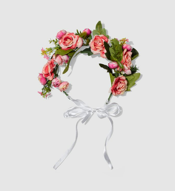 Pink Rose Flower Crown