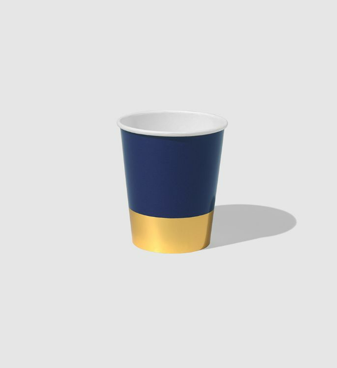 Navy And Gold Dip Cups  10 Per Pack