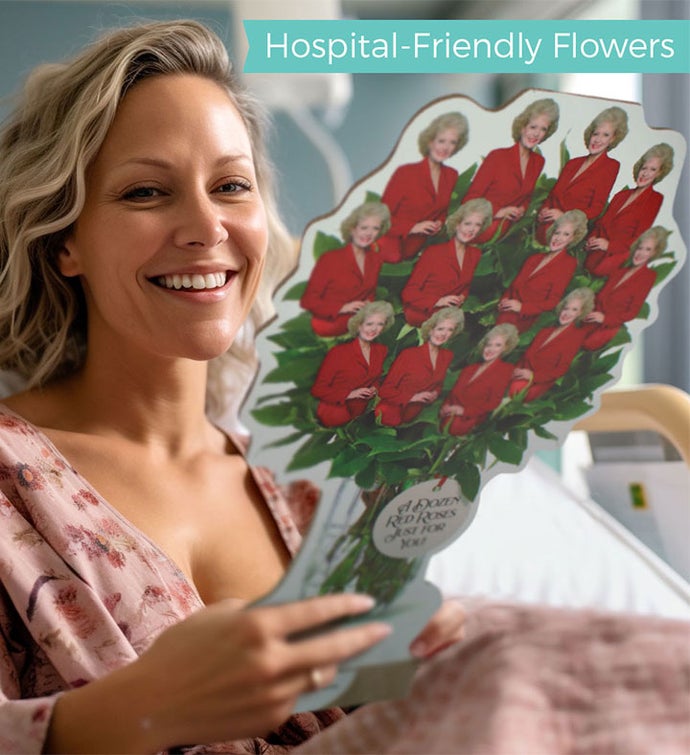 One Dozen Roses Golden Girls Cardboard Bouquet