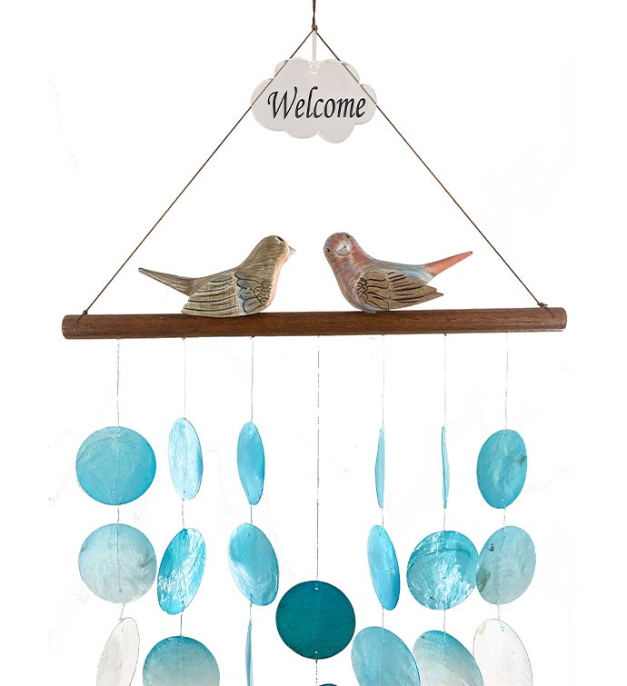Welcome Birds Sea Shell Chandelier Wind Chime