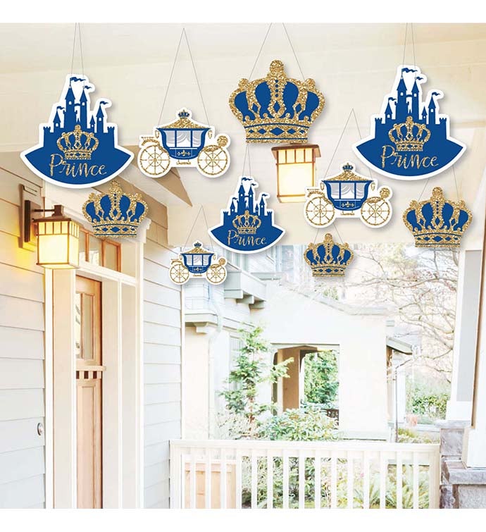 Hanging Royal Prince Charming   Outdoor Hanging Party Decorations   10 Pc
