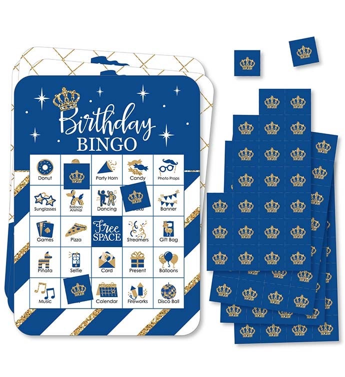 Royal Prince Charming   Bingo Cards & Markers Birthday Bingo Game 18 Ct