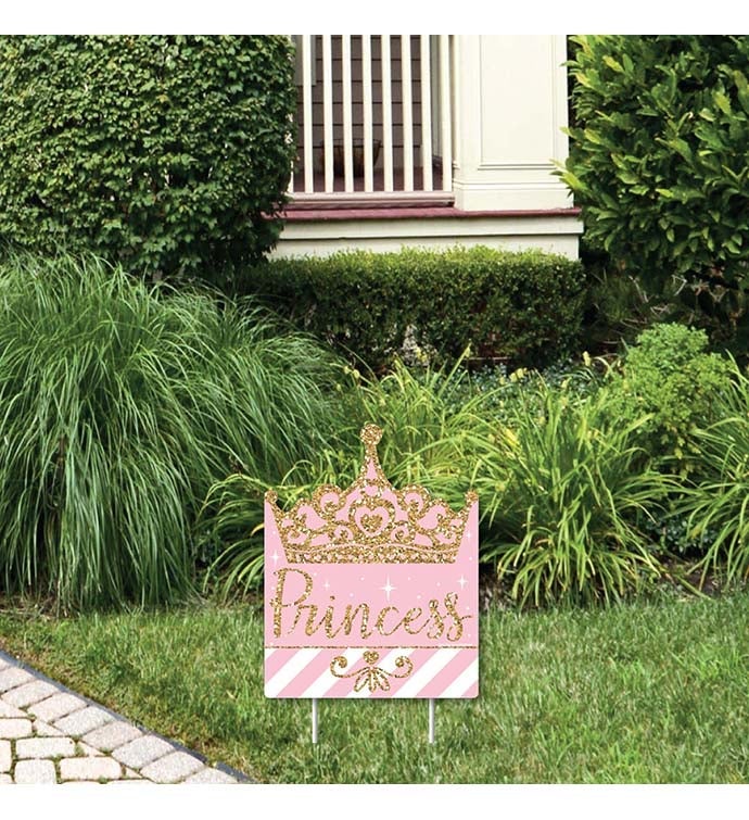Little Princess Crown   Outdoor Lawn Sign   Party Yard Sign   1 Pc