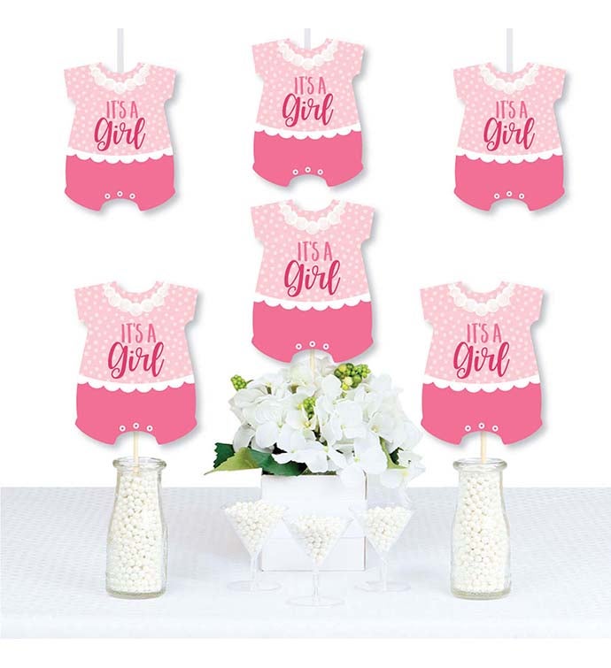 It's A Girl   Baby Bodysuit Decor Diy Pink Baby Shower Essentials   20 Ct