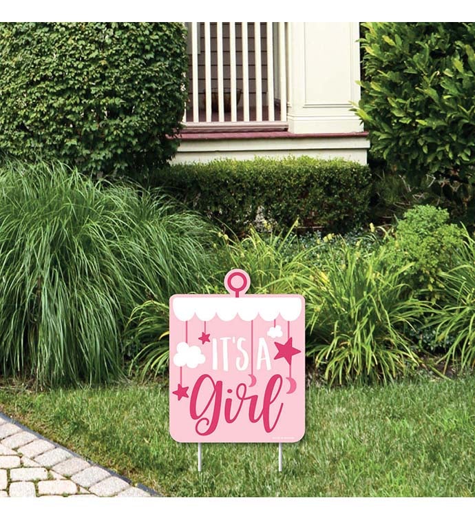 It's A Girl   Outdoor Lawn Sign   Pink Baby Shower Yard Sign   1 Piece