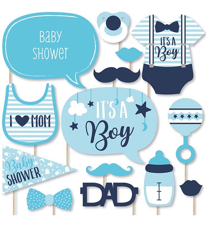 It's A Boy   Blue Baby Shower Photo Booth Props Kit   20 Count
