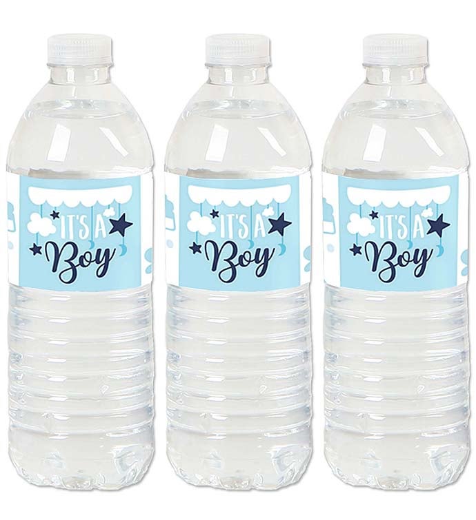 It's A Boy   Blue Baby Shower Water Bottle Sticker Labels   Set Of 20