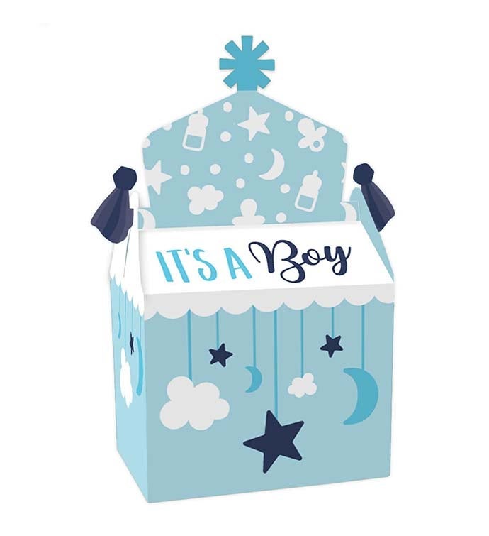 It's A Boy   Treat Box Party Favors   Blue Baby Shower Gable Boxes 12 Ct