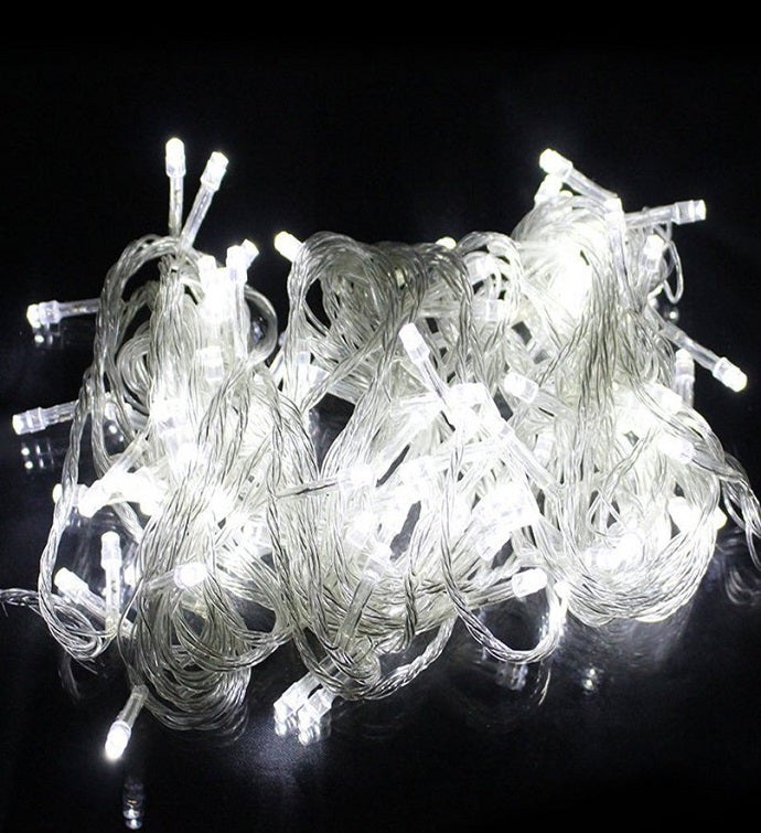 100 Led 32' String Lights With Flexible Clear Cable Plug In