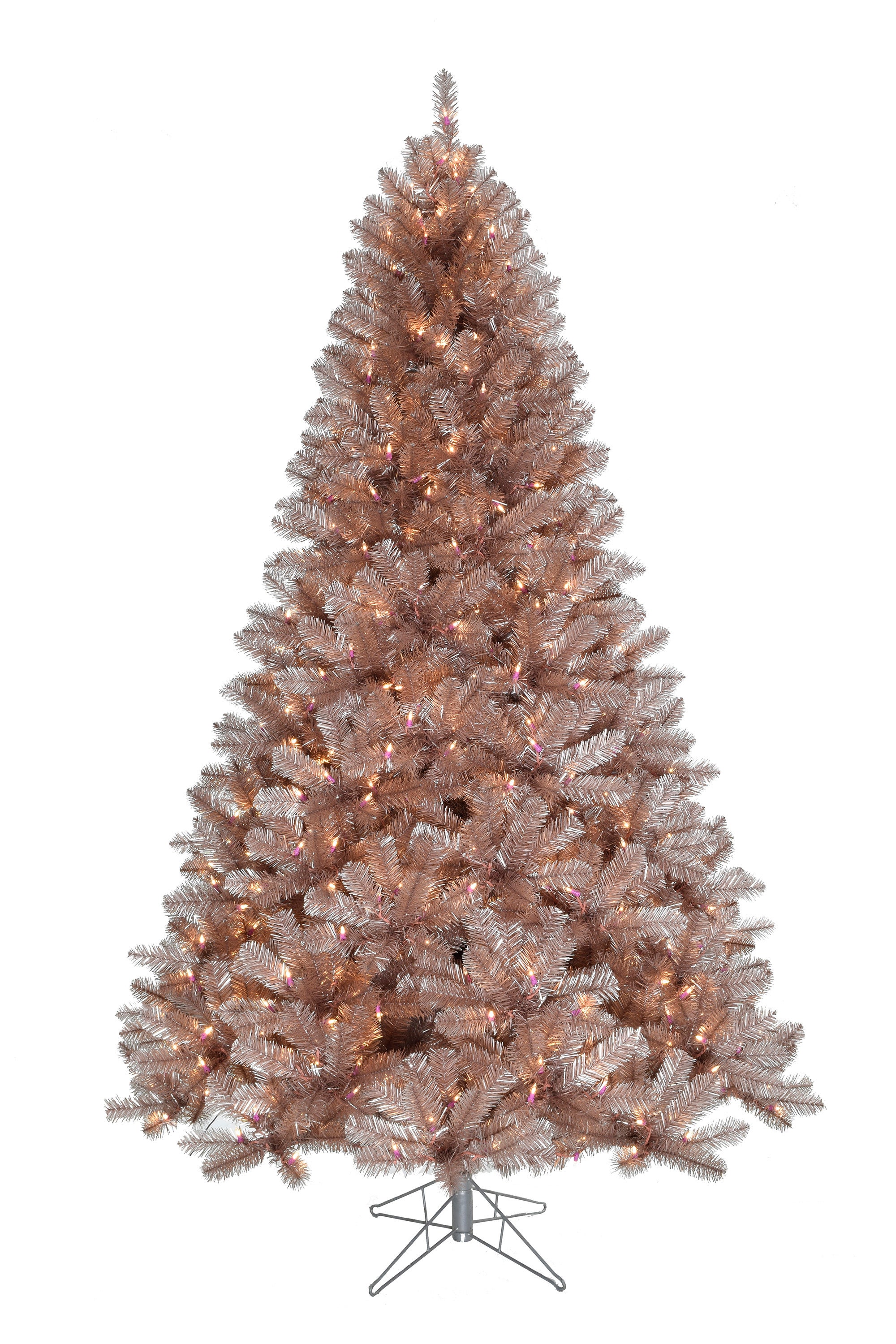 5' Pre lit Rose Gold Fir Tinsel Tree