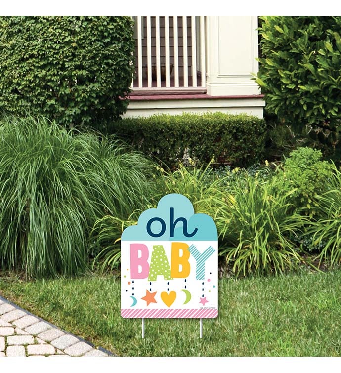 Colorful Baby Shower Outdoor Lawn Sign Yard Sign Marketplace
