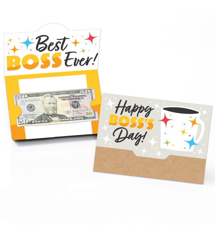 Happy Boss's Day   Best Boss Ever Money And Gift Card Holders   Set Of 8