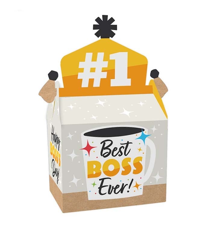 Happy Boss's Day Treat Box Favors Best Boss Ever Goodie Gable Boxes 12 Ct