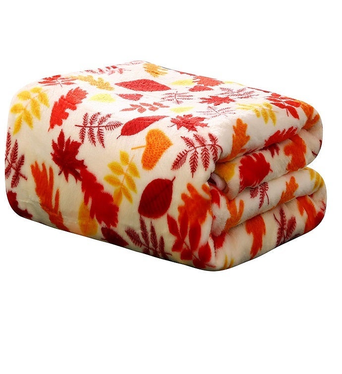 Fall Harvest Festive Microplush Throw Blanket 