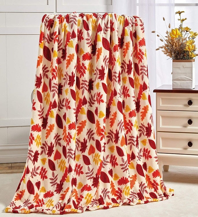 Fall Harvest Festive Microplush Throw Blanket