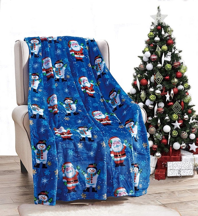 Festive Holiday Throw Blanket