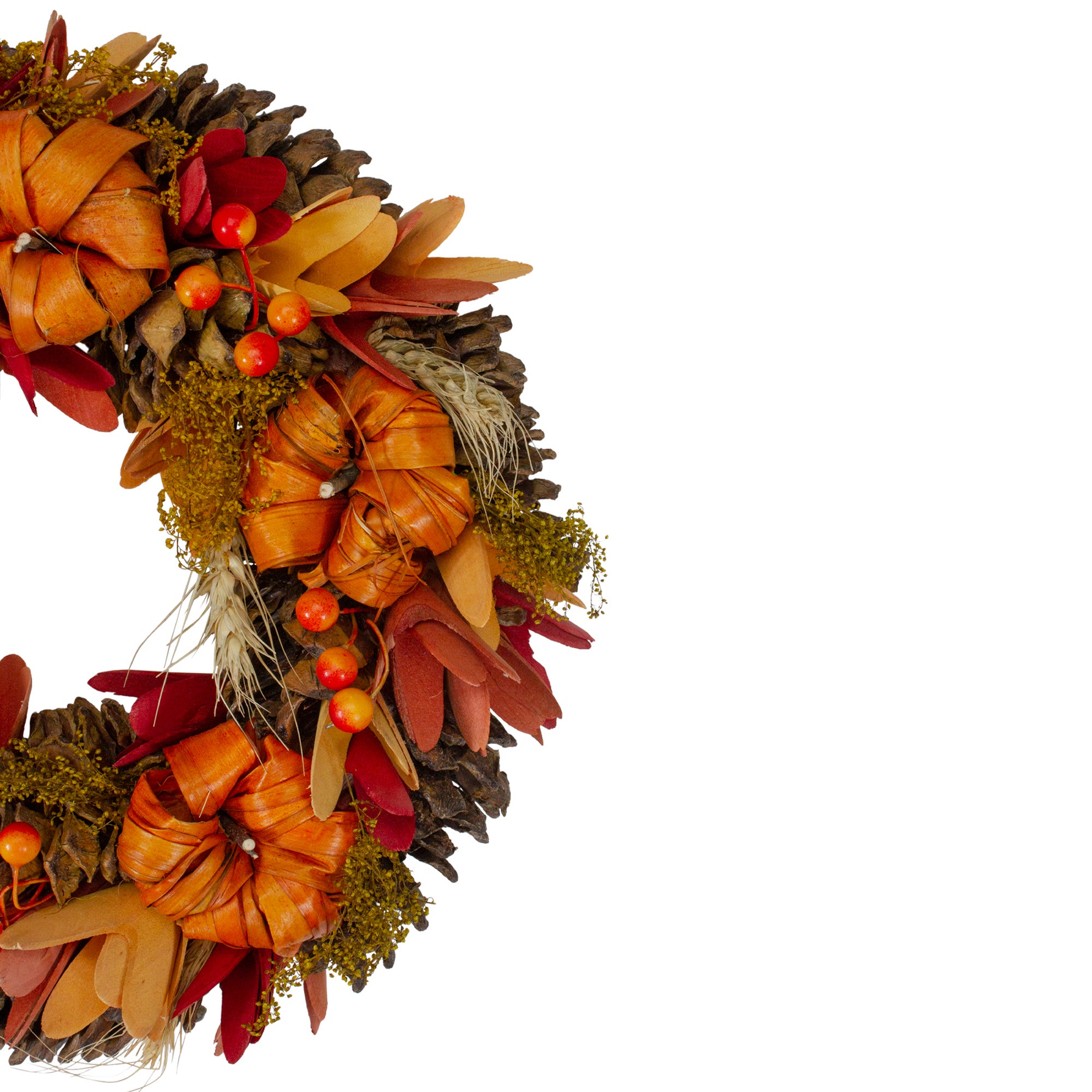 Orange Pumpkins And Berries Autumn Harvest Wreath