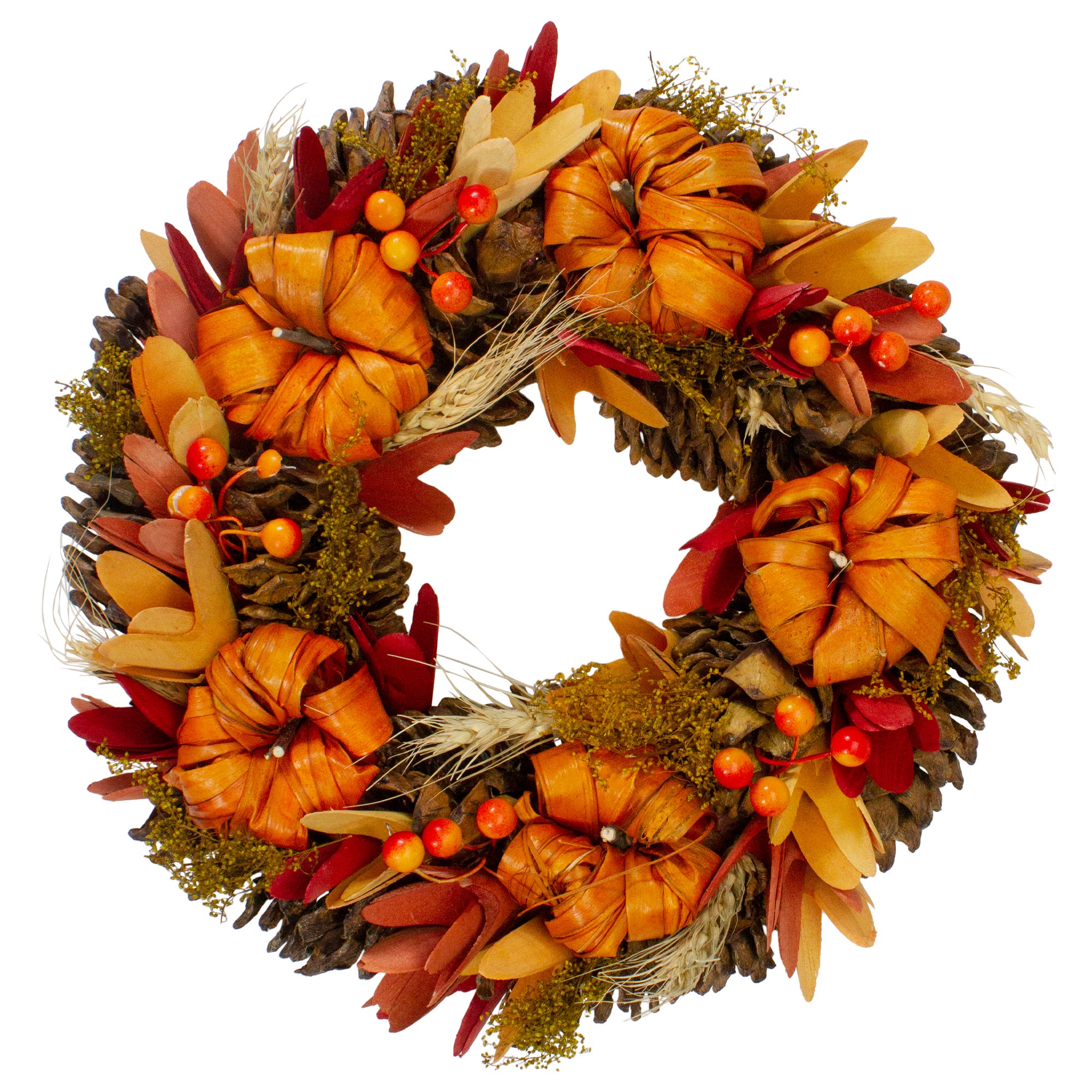 Orange Pumpkins And Berries Autumn Harvest Wreath | Marketplace ...