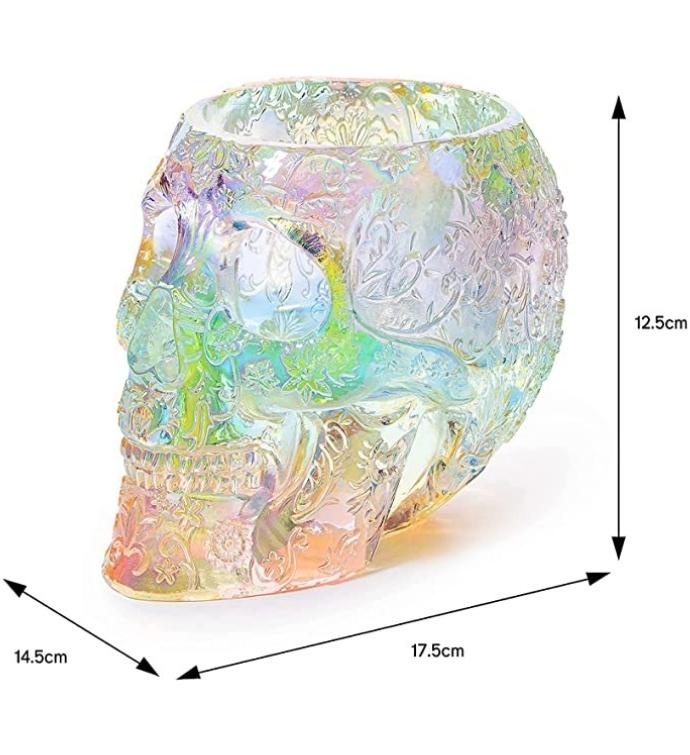 Extra Large Resin Skull Makeup Brush Holder