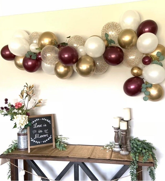 Burgundy And White Balloon Garland Kit Diy