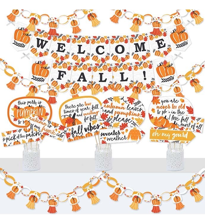 Fall Pumpkin   Decorations Party Supplies Kit   Doterrific Bundle