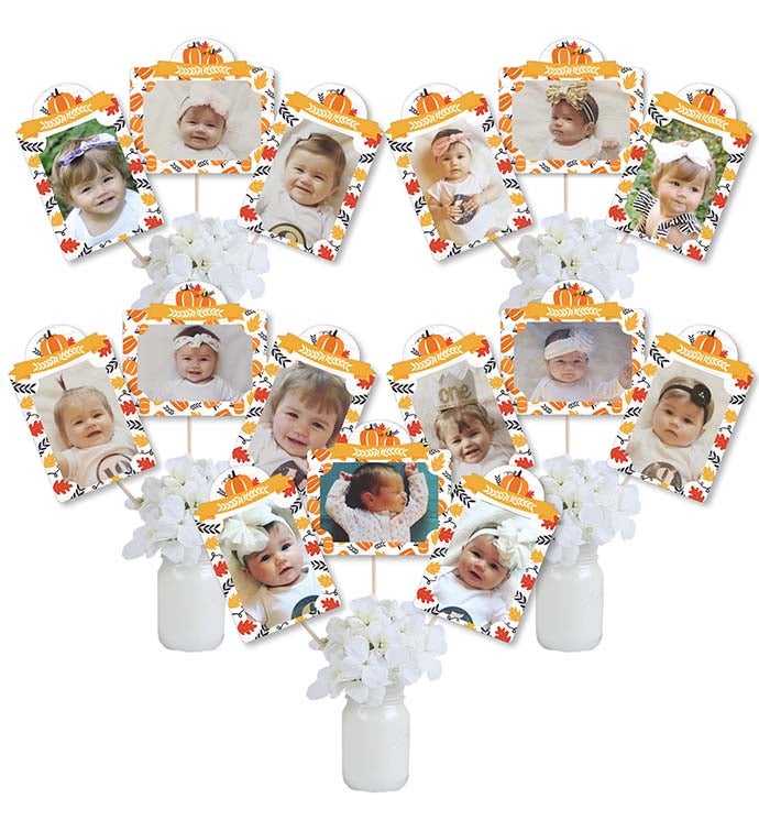 Fall Pumpkin Halloween Or Thanksgiving Birthday Photo Table Toppers 15 Pc