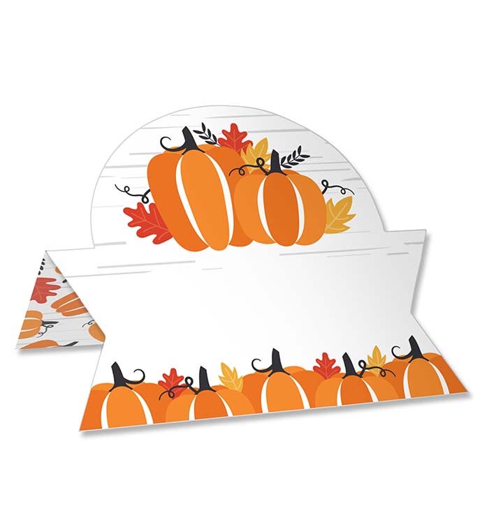 Fall Pumpkin  halloween Thanksgiving Table Setting Name Place Cards   24 Ct