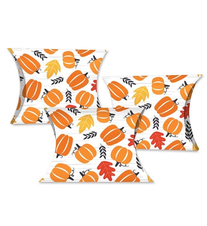 Fall Pumpkin   Halloween Or Thanksgiving Party Petite Pillow Boxes   20 Ct