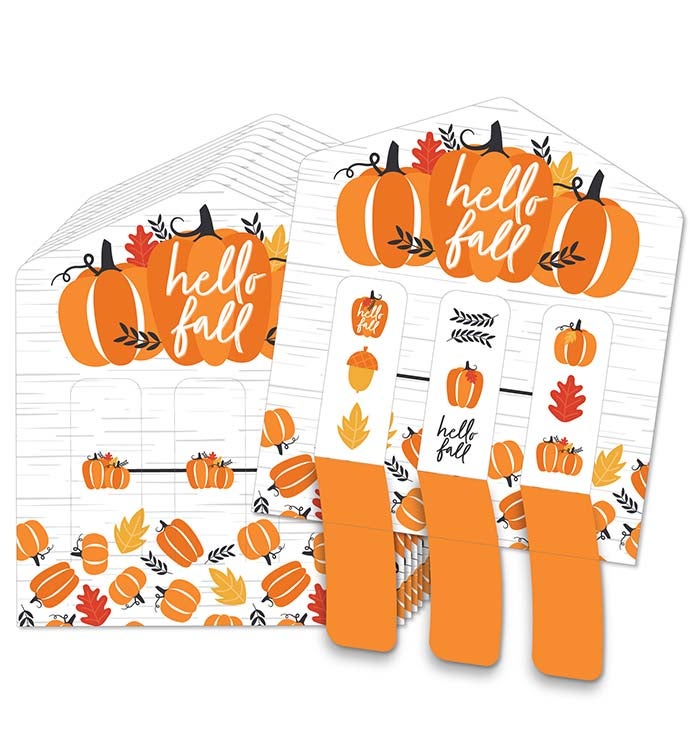 Fall Pumpkin   Halloween Or Thanksgiving Game Pull Tabs 3 in a row 12 Ct