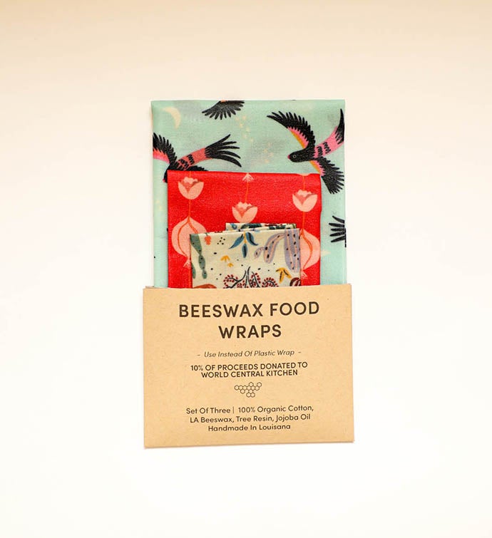 Beeswax Food Wraps   Songbirds Set, Organic, World Central Kitchen